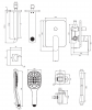OMNIRES Zestaw  system wannowy podtynkowy SACRAMENTO czarny mat SYSSCW01BL